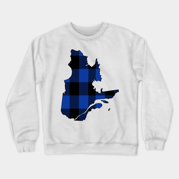 Quebec in Blue Plaid Crewneck Sweatshirt by somekindofguru